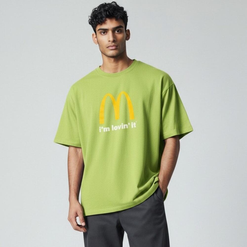 VTG Port & Company T-Shirt Mens XL Lime Green McDonalds Im Lovin It Graphic Tee